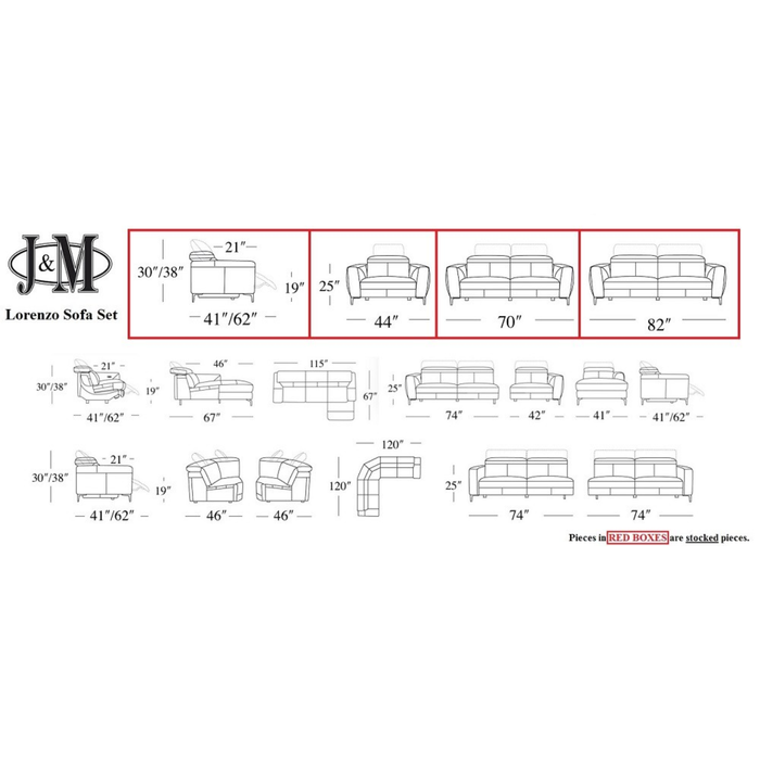 J & M Furniture Lorenzo Motion Sofa Set in Truffle