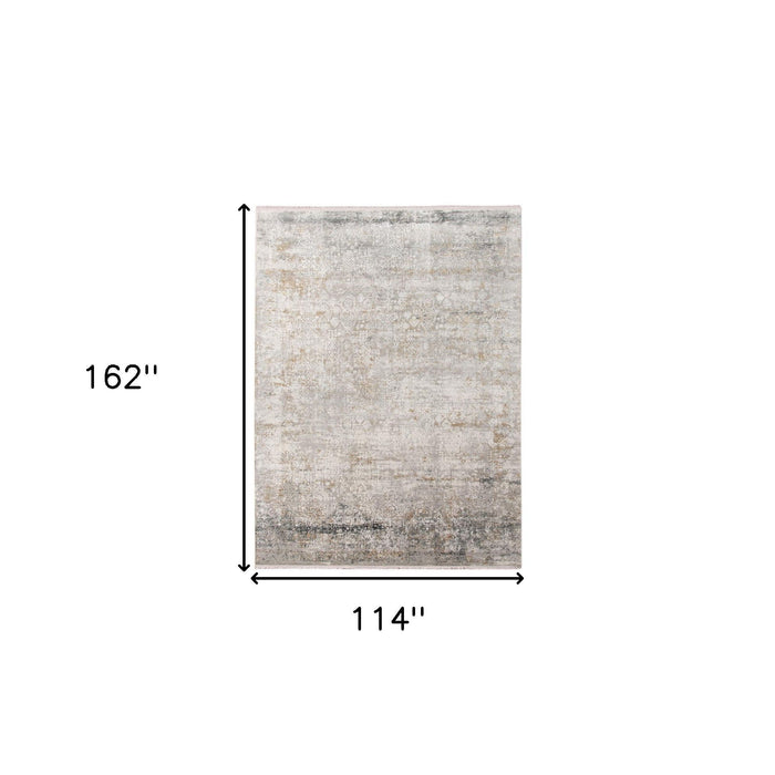 10' X 14' Medallion Area Rug With Fringe - Gray