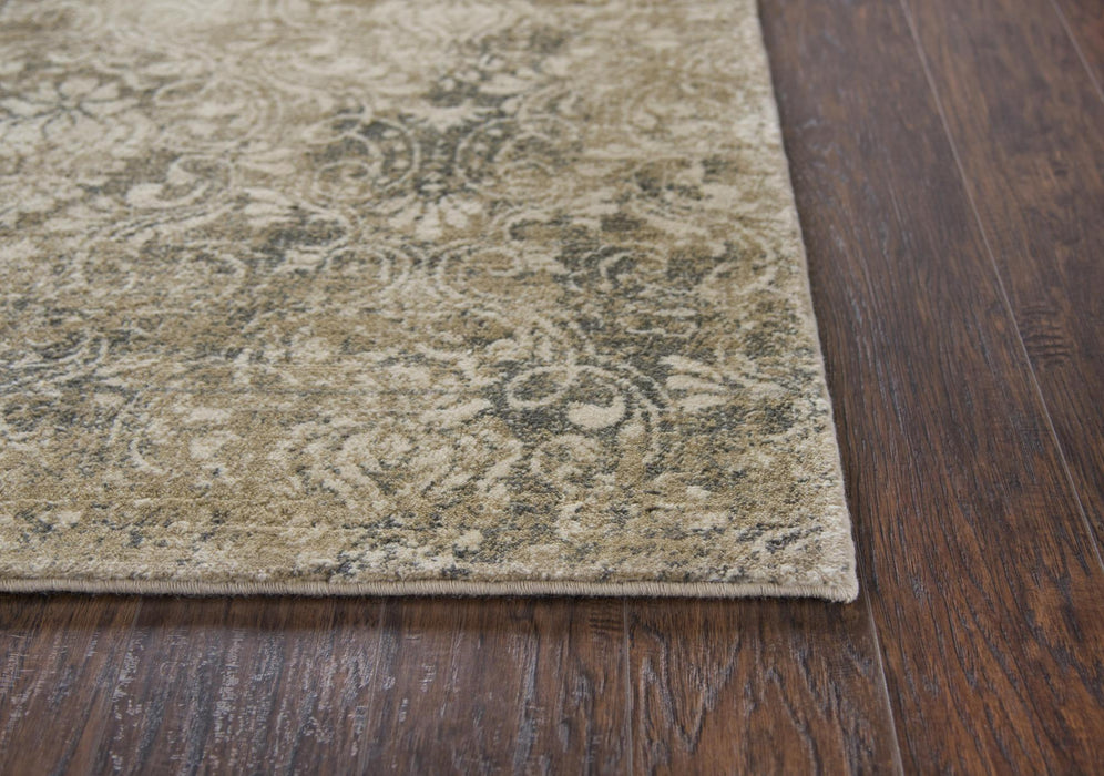 8' X 10' New Zealand Lambs Wool Damask Hand Carved Handmade Area Rug (747485) - Beige / Natural