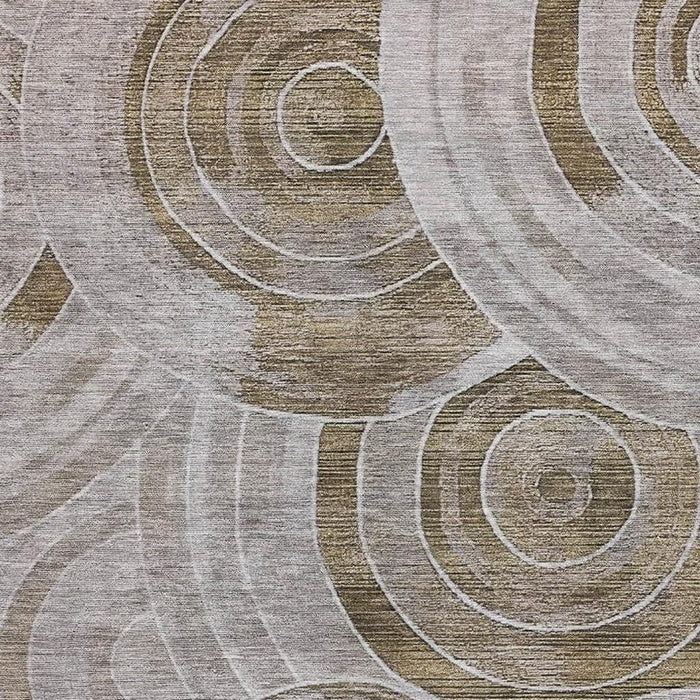 10' X 14' Geometric Washable Area Rug With UV Protection (700071) - Brown / Gray