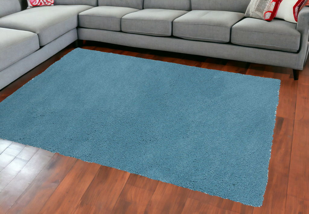 8' x 11' Indoor Shag Rug - Highlighter Blue