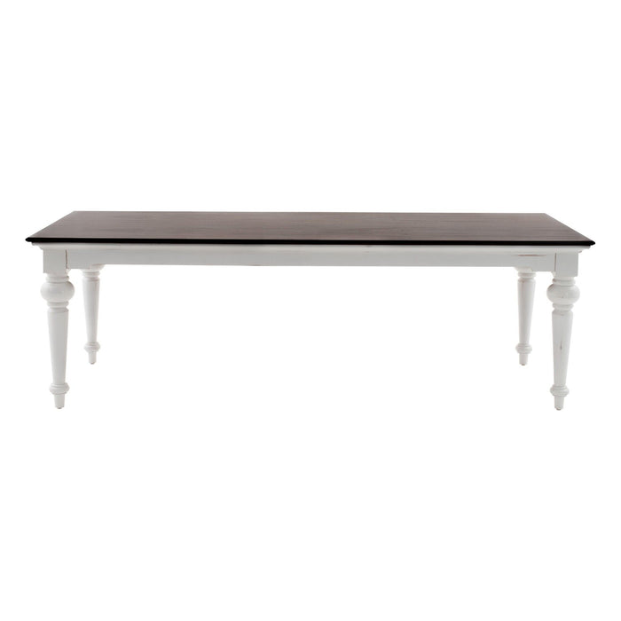 Solid Wood Dining Table - Dark Brown / White