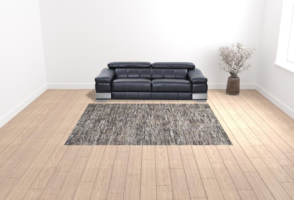9' x 12' Wool Abstract Hand Knotted Area Rug - Gray Blue And Silver
