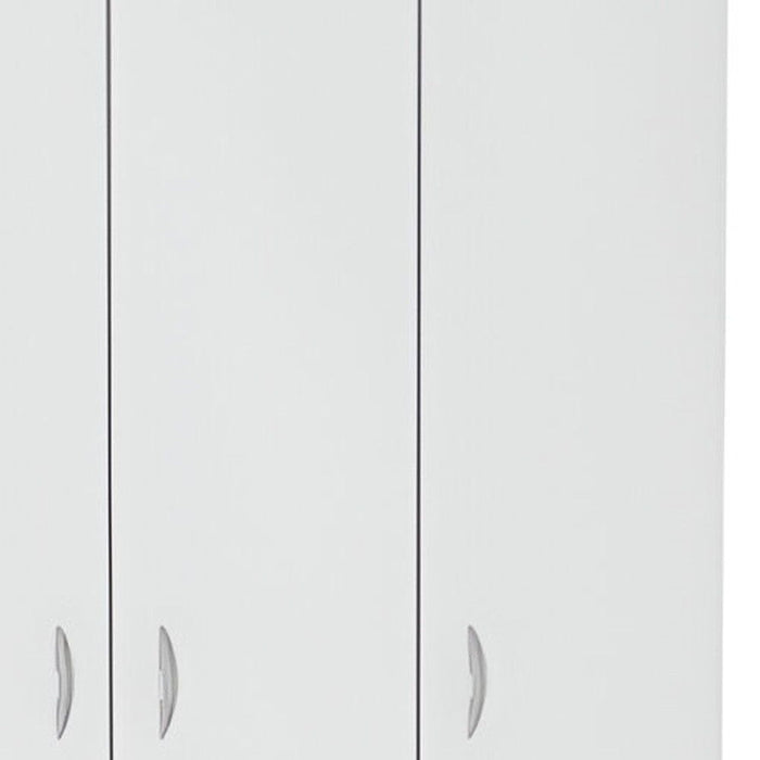 71" Modern Three Door Two Drawer Combo Dresser - White