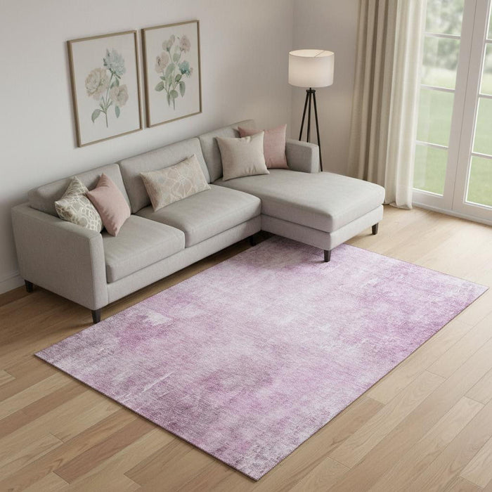 10' X 14' Abstract Washable Area Rug With UV Protection (705803) - Pink / Ivory