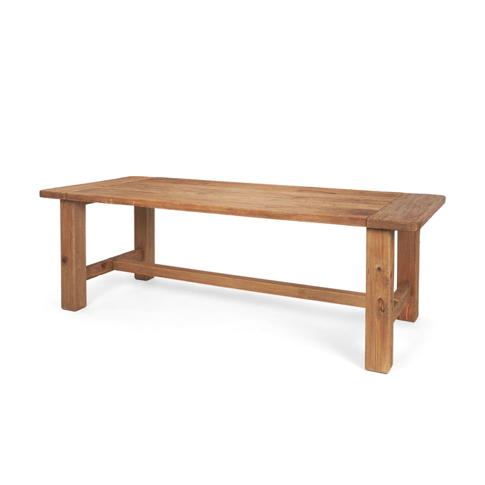 95" Reclaimed Wood Trestle Base Dining Table - Brown