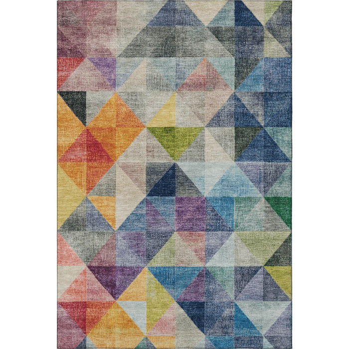 10' X 14' Geometric Washable Area Rug With UV Protection (710735) - Beige / Blue / Orange