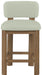 Set of two Meridian Furniture Paloma faux leather counter stools with brown frames, featuring upholstered seats and modern design.
