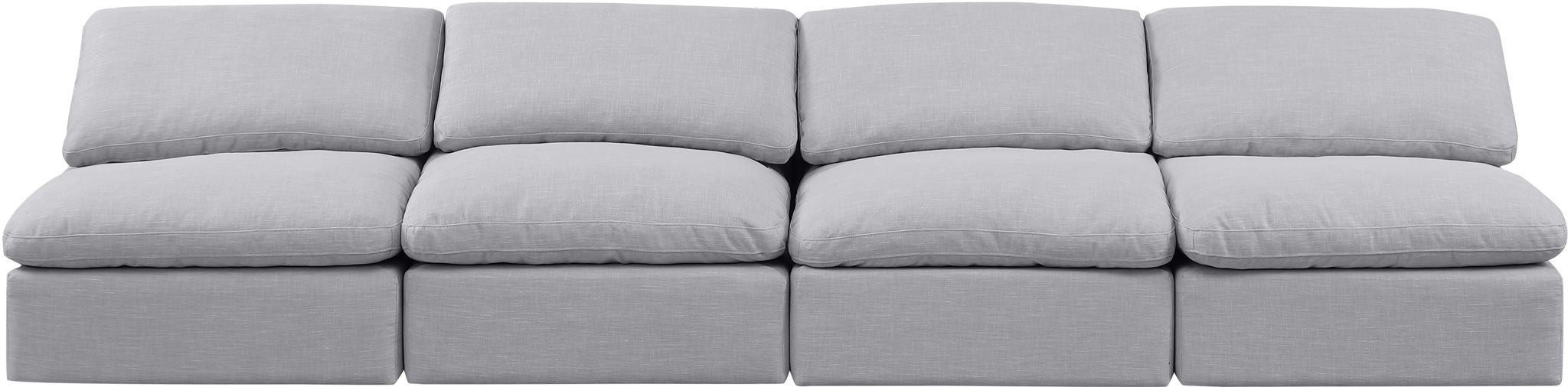 Indulge - Linen 4 Seat Modular Armless Sofa