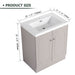 Giga contemporary freestanding bathroom vanity with resin sink and soft-close cabinet doors, modern and sleek design.