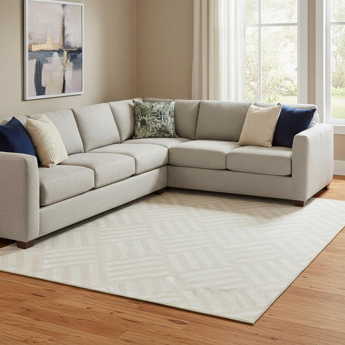 9' X 12' Geometric Washable Area Rug With UV Protection (652370) - Ivory / Beige