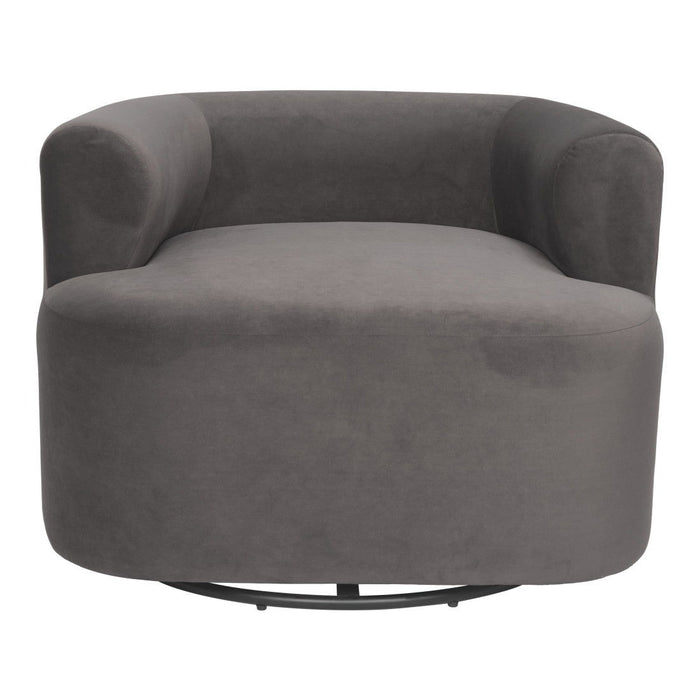 35" Modern Upholstered Swivel Arm Chair - Gray