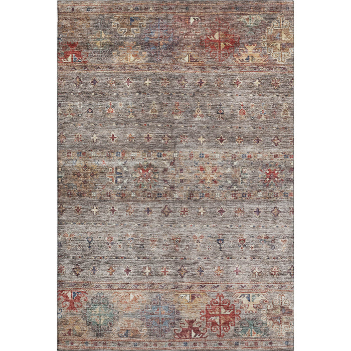10' X 14' Tribal Washable Area Rug With UV Protection (688534) - Gray / Copper / Blue