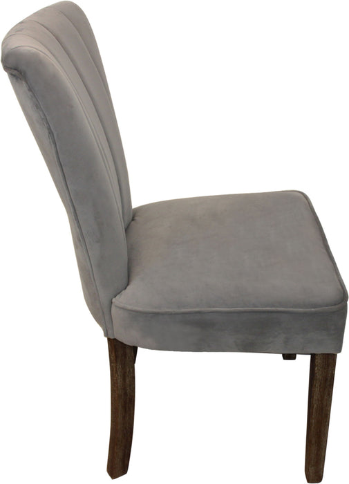 Upholstered Velvet Dining Parsons Chairs (Set of 2) - Gray