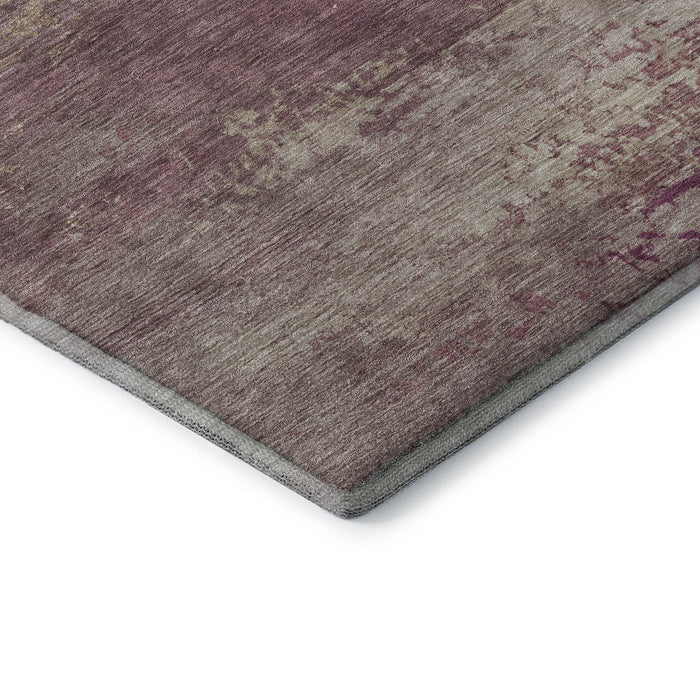 10' X 14' Abstract Washable Area Rug With UV Protection (717104) - Merlot / Beige