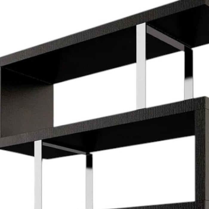 Three Tier Etagere Bookcase (555008) - Black / Silver
