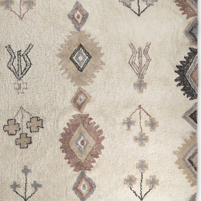 5' X 8' Tribal Hand Woven Area Rug With Fringe - Beige And Brown