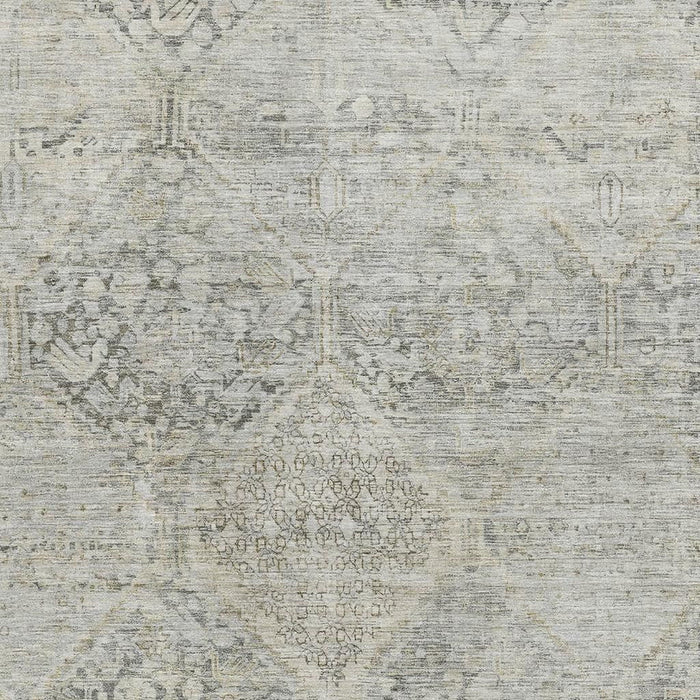10' X 14' Geometric Washable Area Rug With UV Protection (699951) - Pewter / Gray / Silver