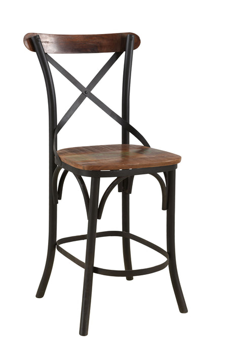 Metal Bar Height Bar Chair - Brown And Black