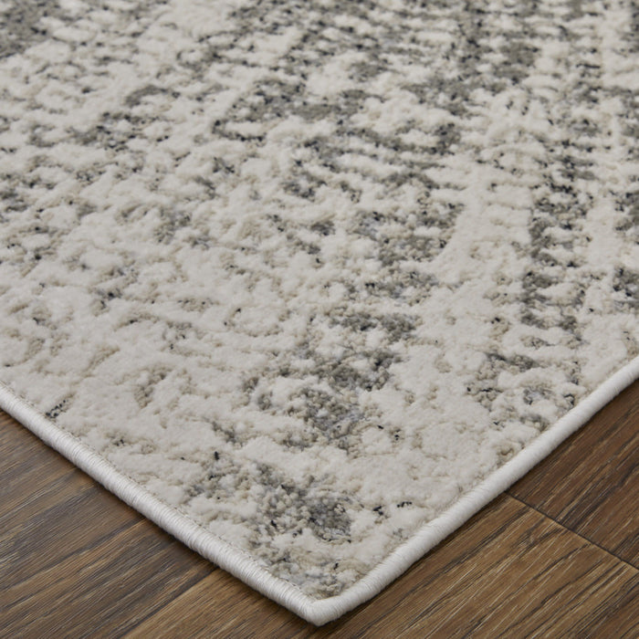 12' X 15' Abstract Area Rug - Gray And Ivory