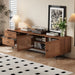 Giga walnut 78-inch TV stand with deep drawers, cable management, and soft-close hinges for TVs up to 85 inches