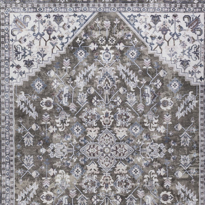 10' X 14' Floral Distressed Area Rug (573758) - Green