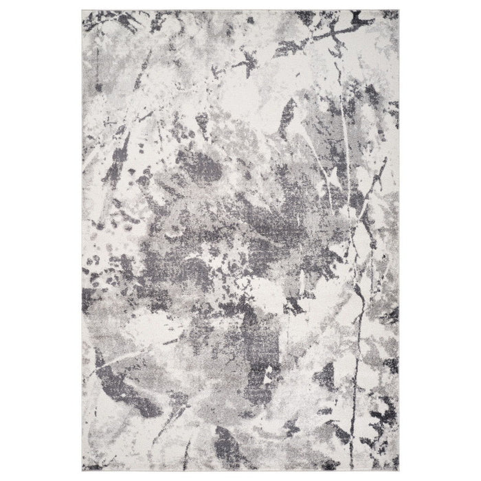 9' X 12' Abstract Area Rug - Ivory And Gray