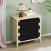 Giga 3-drawer buffet sideboard with adjustable shelves, natural seaweed decor doors, ideal for living room, kitchen, or entryway storage