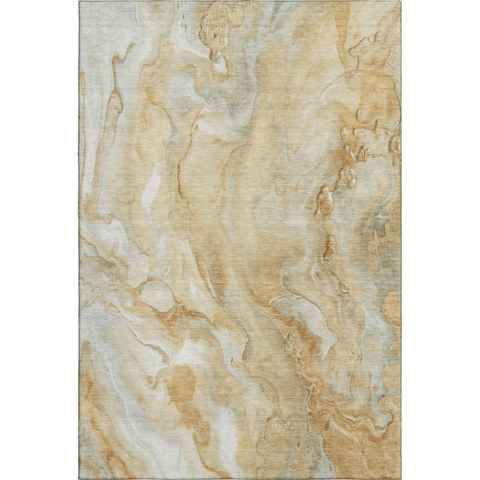 10' X 14' Abstract Washable Area Rug With UV Protection (697800) - Gold / Ivory / Gray