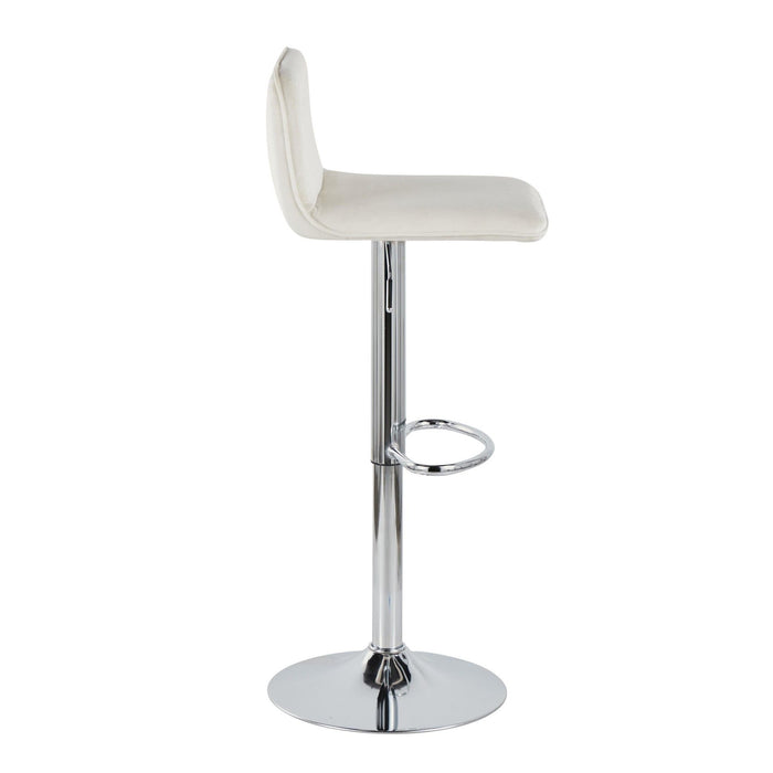 Casper - Contemporary Adjustable Barstool (Set of 2) - Chrome Frame