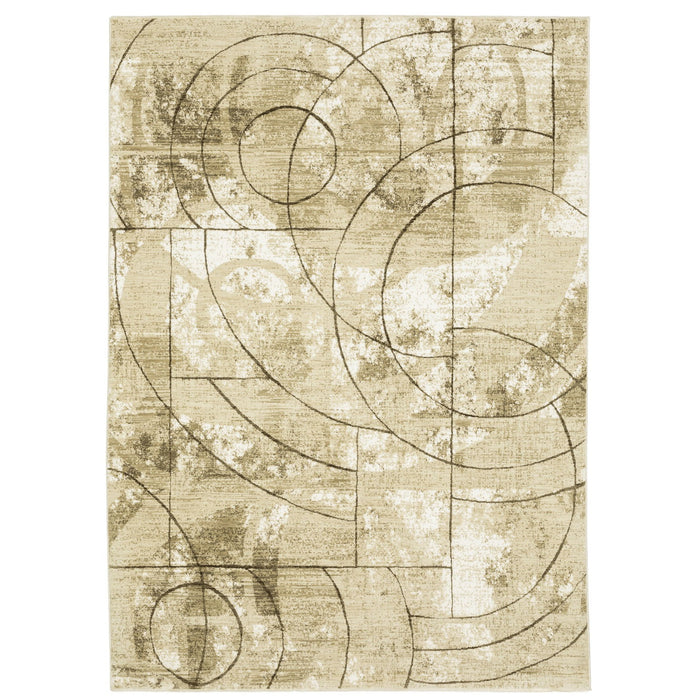 8' X 11' Geometric Area Rug - Beige And Brown