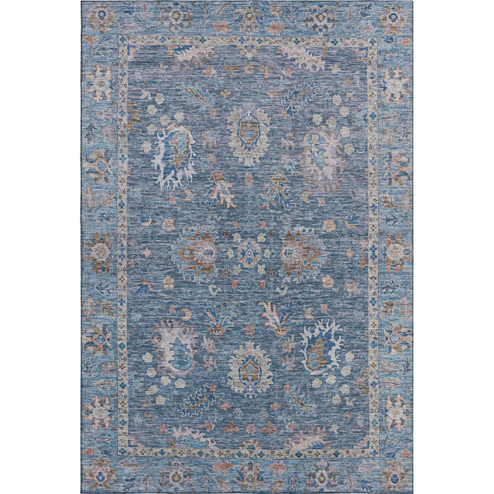 10' X 14' Oriental Washable Area Rug With UV Protection (717959) - Blue / Taupe