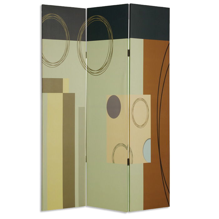 48" x 72" Wood Canvas 3 Panel Screen - Multi Color
