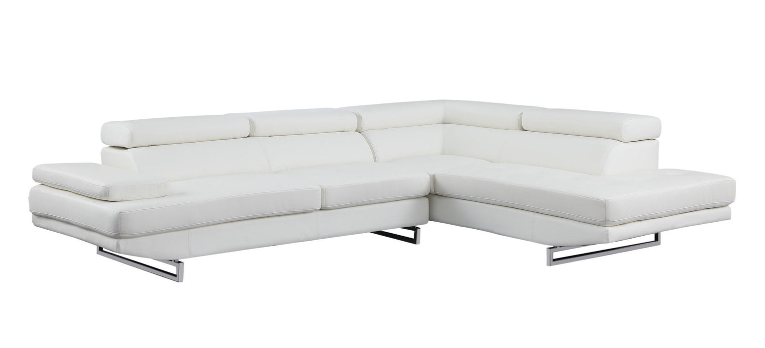 Leather L Shaped Two Piece Corner Sectional - Gray