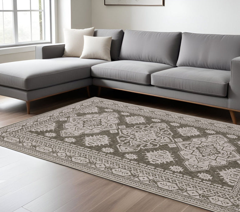 8' X 11' Medallion Area Rug - Gray