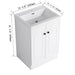 Giga contemporary freestanding bathroom vanity with resin sink and soft-close cabinet doors, modern design, clean lines, and storage space.