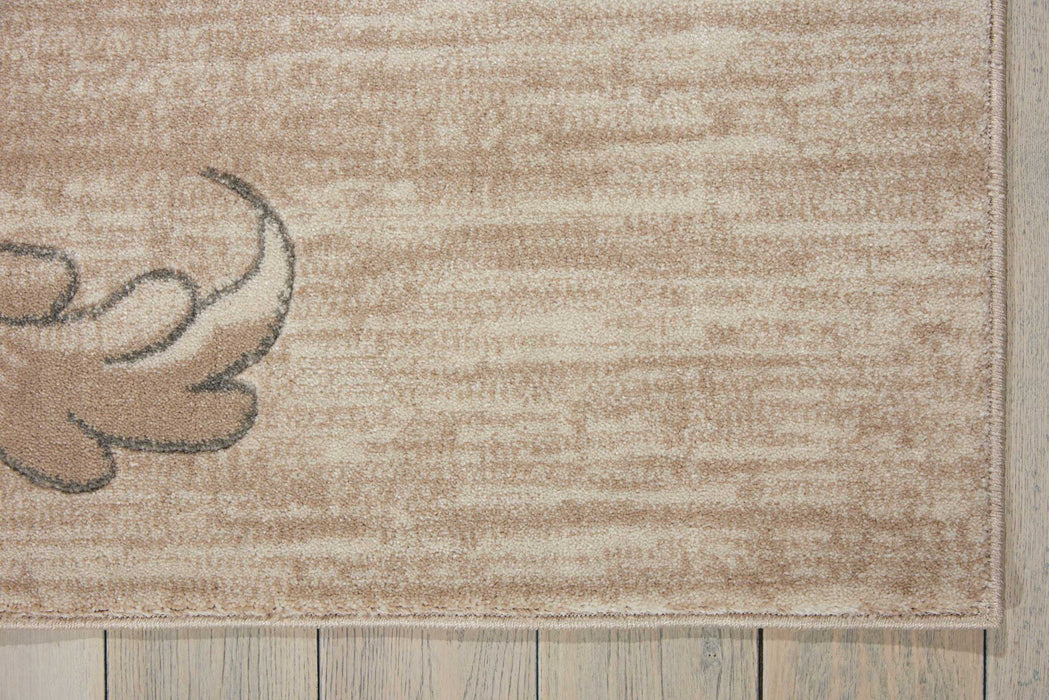 9' X 13' Damask Non Skid Area Rug - Tan