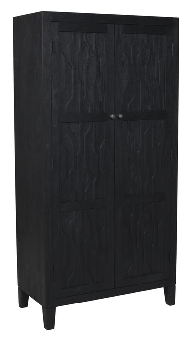 Solid Wood Accent Cabinet With Two Doors - Graphite