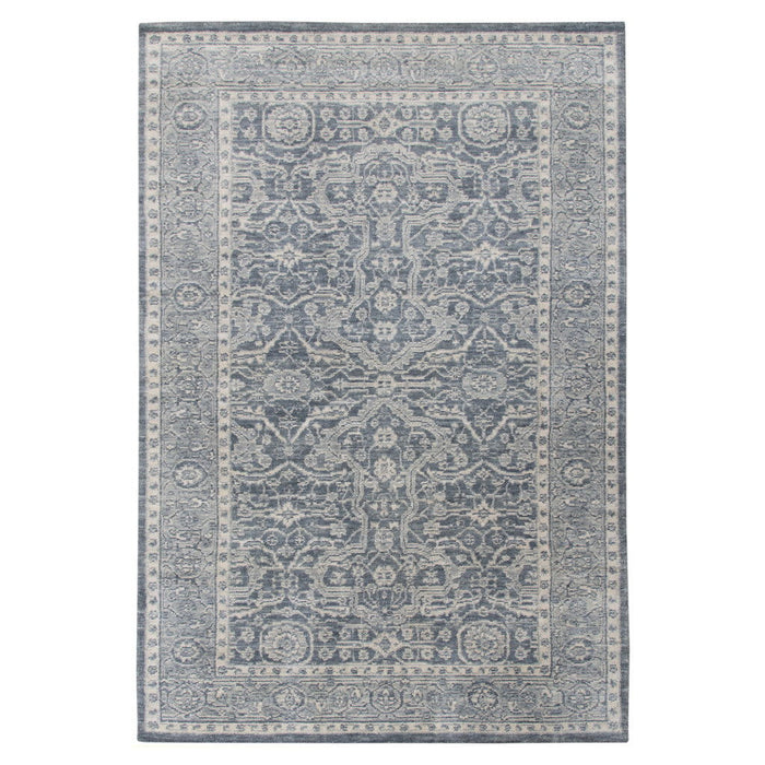 10' X 14' Wool Medallion Hand Woven Area Rug - Gray And Dark