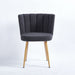 Giga modern dining chair set with wood-colored iron tube legs, shorthair cushions, and comfortable backrest for dining or living rooms.