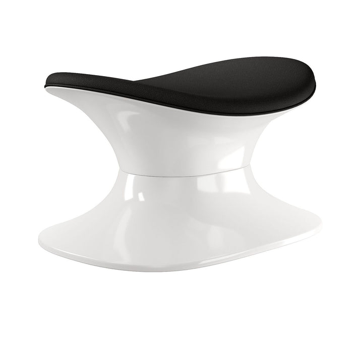 Wool And Fiberglass Contempo Footstool Ottoman - Black And White