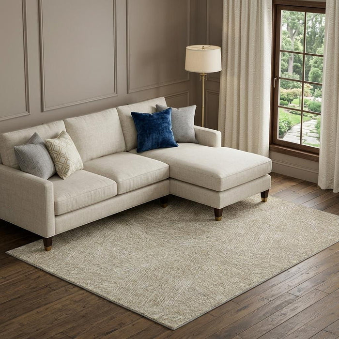 10' X 14' Abstract Washable Area Rug With UV Protection (678185) - Beige / Ivory