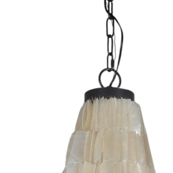 Unique Statement Three Light Metal Chandelier With Shades - Bronze