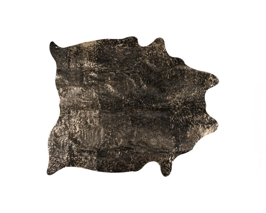 6' x 7' Genuuine Cowhide Hand Knotted Area Rug - Brown And Bronze