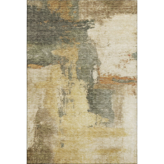 10' X 14' Abstract Washable Area Rug With UV Protection (683542) - Sage / Beige