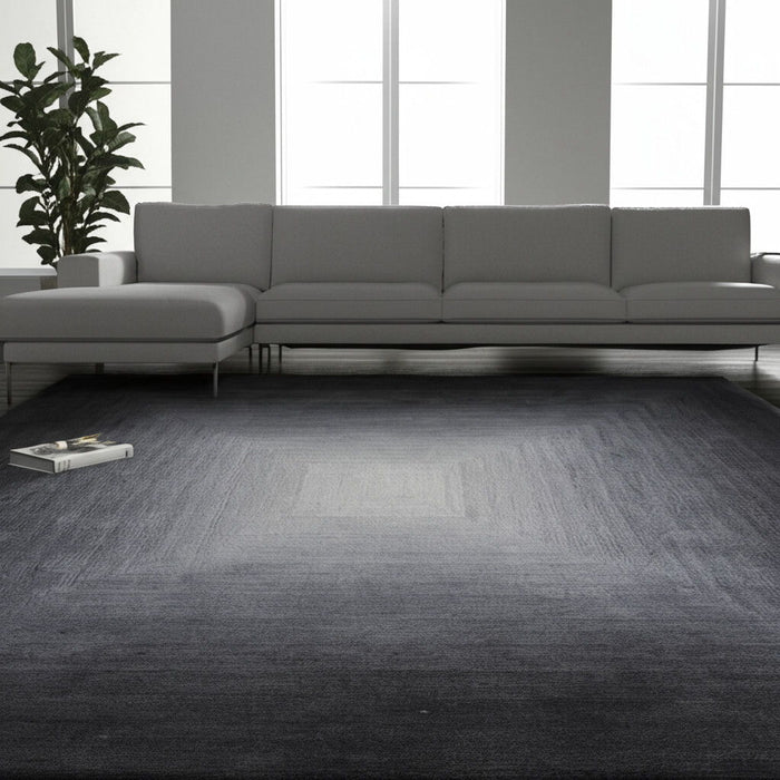 8' X 10' Abstract Hand Tufted Area Rug - Black