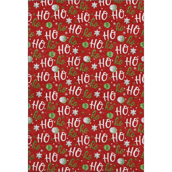 10' X 14' Polka Dot Washable Area Rug With UV Protection (701665) - Red / White / Green