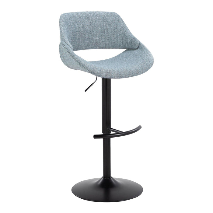 Fabrizzi - Adjustable Barstool With Rounded T Footrest (Set of 2) - Black Metal