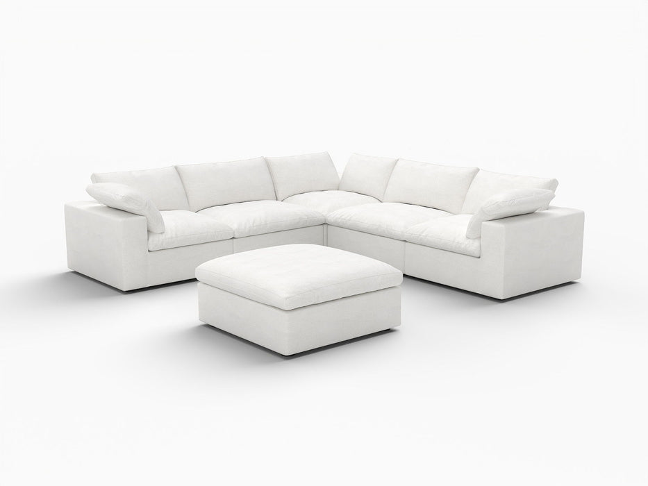 Blend Modular L Shaped Six Piece Corner Sectional - White