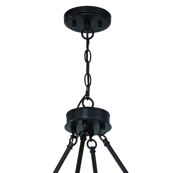 Candle Style Twelve Light Metal Dimmable Chandelier - Black / White